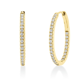 Creolen aus 750 Gold Gelbgold 52 Brillanten 0,58ct TW-SI 23,1x1,8mm