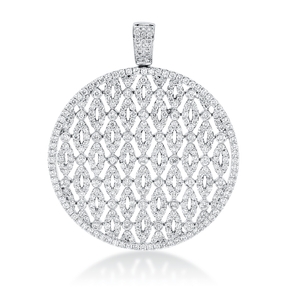 Anhänger aus 750 Weißgold 396 Brillanten 2,35ct TW-VSI/SI 40,6x33mm mit Öse