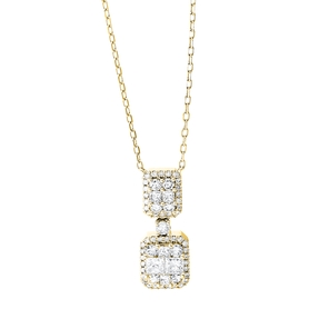 Collier aus 750 Gold Gelbgold 61 Diamanten 1,01ct TW-SI L:45,7cm