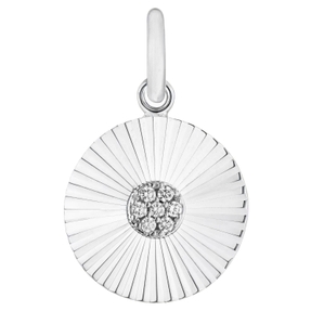 Anhänger Sonne aus 925 Silber rhodiniert mit 7 Zirkonia Ø 11,8mm