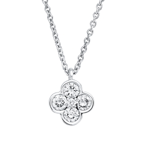 Collier aus 750 Weißgold 4 Brillanten 0,18ct TW-SI 1 Brillant 0,01ct TW-SI L:45cm