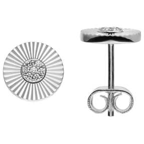 Ohrstecker Sonne Ø 8,8mm aus 925 Silber mit 14 Zirkonia Ohrringe Ohrschmuck