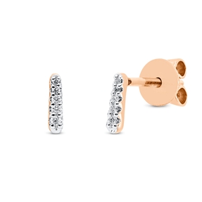 Ohrstecker aus 585 Gold Rotgold 10 Diamanten 0,03ct TW-SI 6,1x1,4mm