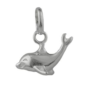 Anhänger Delfin Delphin 12x7mm aus 925 Silber glänzend Kinder