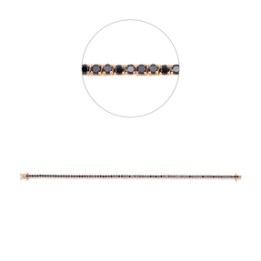 Armband aus 585 Gold Rotgold 81 Brillanten 2,34ct schwarz B:2,1mm L:17,8cm
