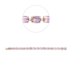 Armband aus 750 Gelbgold 17 Ametrine 26,2ct mehrfarbig 17 Brillanten 0,28ct TW-PI