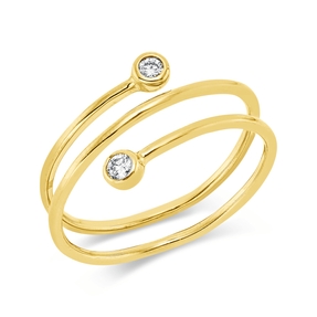 Ring aus 750 Gold Gelbgold 2 Brillanten 0,06ct TW-SI B:9,4mm Zarge
