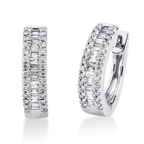 Creolen aus 750 Gold Weißgold 86 Diamanten 0,3ct 13,3x3,2mm