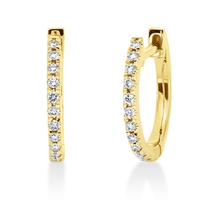 Creolen aus 750 Gold Gelbgold 22 Brillanten 0,09ct W-SI 11,5x1,4mm