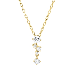 Collier aus 750 Gelbgold 4 Brillanten 0,11ct TW-SI 1 Brillant 0,11ct TW-SI L:45,7cm