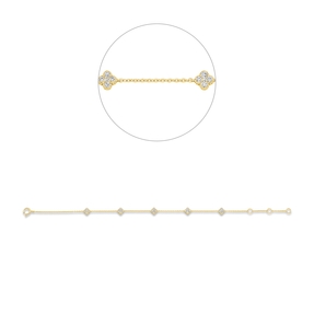 Armband aus 750 Gold Gelbgold 25 Brillanten 0,31ct W-SI B:4,5mm L:17,5cm