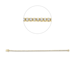 Armband aus 750 Gold Gelbgold 73 Brillanten 2,05ct W-SI L:17,5cm 4er-Krappe