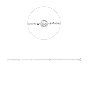 Armband aus 750 Gold Weißgold Brillant 0,1ct TW-SI B:3,8mm L:16,5cm