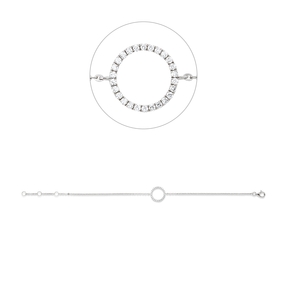 Armband aus 750 Weißgold 26 Brillanten 0,14ct TW-SI B:10,9mm L:17,8cm