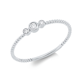 Ring aus 750 Weißgold 2 Brillanten 0,02ct TW-SI 1 Brillant 0,03ct TW-SI B:3mm