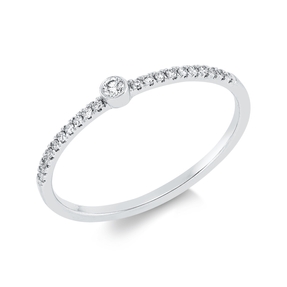 Ring aus 750 Gold Weißgold 21 Diamanten 0,11ct TW-SI B:2,4mm