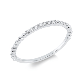 Ring aus 750 Gold Weißgold 7 Brillanten 0,08ct TW-SI B:1,4mm