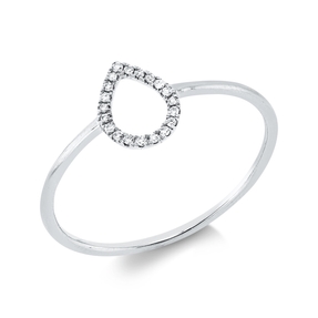 Ring Tropfen aus 750 Gold Weißgold B:7,8mm