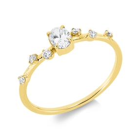 Ring aus 750 Gold Gelbgold 7 Diamanten 0,33ct TW-SI B:4,5mm