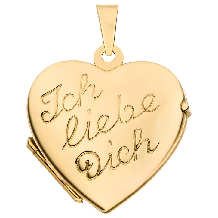 Medaillon Herz Ich liebe Dich aus 333 Gelbgold