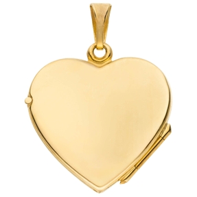 Medaillon Herz "Ich liebe Dich" aus 333 Gold Gelbgold 19,6x18,6mm für 2 Fotos