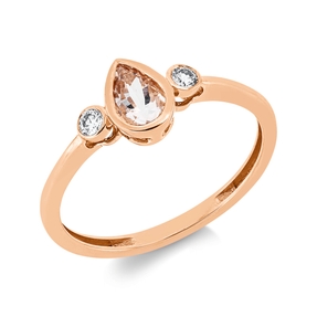Ring aus 750 Rotgold Morganit 0,37ct pink 2 Brillanten 0,07ct TW-SI B:7,1mm