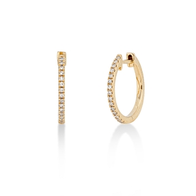 Creolen aus 750 Gold Gelbgold 30 Diamanten 0,1ct TW-SI 14x1,3mm