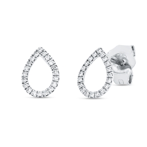 Creolen Tropfen aus 750 Weißgold 40 Diamanten 0,06ct TW-SI 7,4x5,3mm