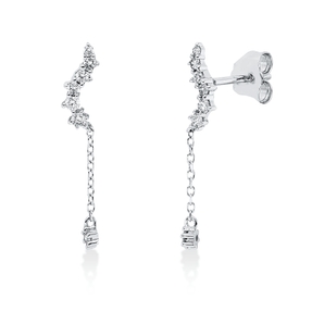 Ohrstecker aus 750 Gold Weißgold 14 Diamanten 0,2ct TW-SI 21,8x3,6mm