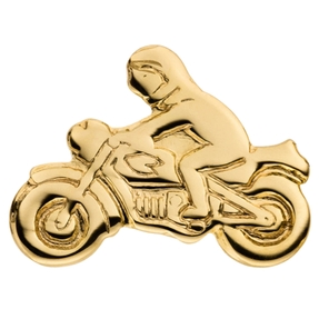 Einzel-Ohrstecker Motorradfahrer Motorrad aus 333 Gold Gelbgold 6,2x8,5mm