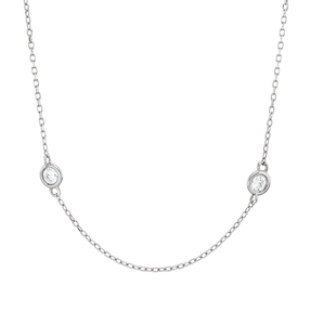 Collier aus 750 Gold Weißgold 9 Brillanten 0,35ct TW-VSI/SI L:42cm Zarge