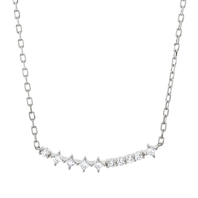 Collier aus 750 Gold Weißgold 10 Diamanten 0,16ct L:45,7cm