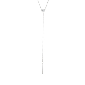Collier aus 585 Gold Weißgold Brillant 0,1ct TW-SI L:45,7cm Zarge