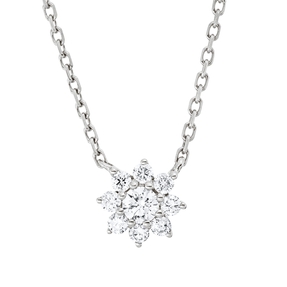 Collier aus 750 Gold Weißgold 9 Brillanten 0,27ct TW-SI L:45,7cm