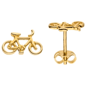 Paar Ohrstecker Fahrrad aus 333 Gold Gelbgold 6,2x9,4mm Ohrringe Ohrschmuck