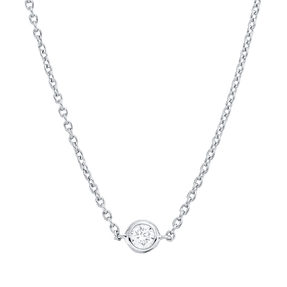 Collier aus 750 Gold Weißgold Brillant 0,08ct TW-SI L:45cm Zarge