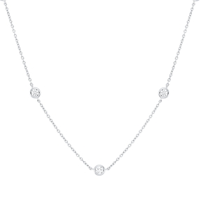 Collier aus 750 Gold Weißgold 9 Brillanten 0,77ct TW-SI L:45cm Zarge