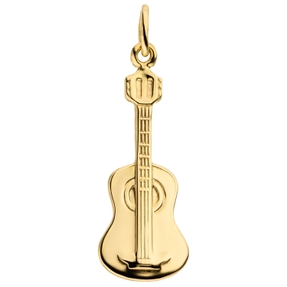 Anhänger Gitarre aus 333 Gold Gelbgold 24,6x9,4mm Goldanhänger Musik