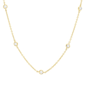 Collier aus 750 Gold Gelbgold 14 Brillanten 0,45ct TW-SI L:45cm