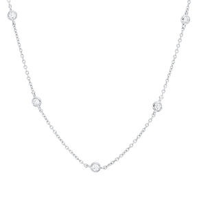 Collier aus 750 Gold Weißgold 14 Brillanten 0,46ct TW-SI L:45cm