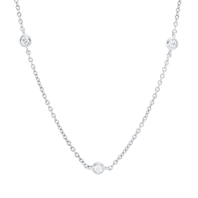 Collier aus 750 Gold Weißgold 9 Brillanten 0,28ct TW-SI L:45cm