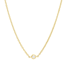 Collier aus 750 Gold Gelbgold 5 Brillanten 0,15ct TW-SI L:45cm