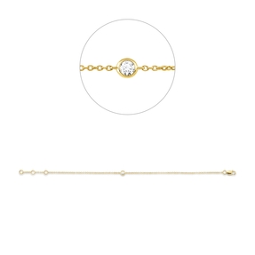 Armband aus 750 Gold Gelbgold Brillant 0,08ct TW-SI B:1,8mm L:18cm