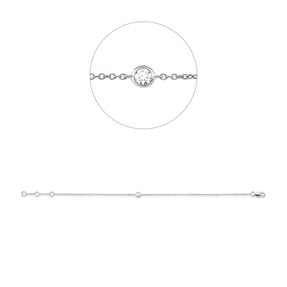 Armband aus 750 Gold Weißgold Brillant 0,08ct TW-SI B:1,8mm L:18cm