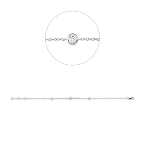 Armband aus 750 Gold Weißgold 3 Brillanten 0,26ct TW-SI L:18cm