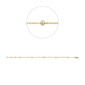 Armband aus 750 Gold Gelbgold 5 Brillanten 0,15ct TW-SI L:18cm