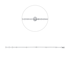 Armband aus 750 Gold Weißgold 5 Brillanten 0,15ct TW-SI L:18cm