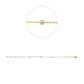 Armband aus 750 Gold Gelbgold 3 Brillanten 0,09ct TW-SI L:18cm