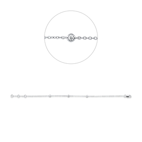 Armband aus 750 Gold Weißgold 3 Brillanten 0,09ct TW-SI L:18cm