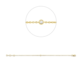 Armband aus 750 Gold Gelbgold Brillant 0,03ct TW-SI L:18cm Zarge